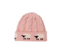 MYSASI Women’s Aran 100 Percent Chunky Wool Hat - One Size, Sheep Design, Hand-Finished British Knit (UK, Alpha, One Size, Highland Rose)