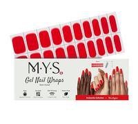 MYSc Gel Nail Wraps (Fire Engine), Semi-Cured Gel Nail Wraps, 20 UV Gel Strips for a Long-Lasting, Salon-Quality Manicure at Home, Easy to Apply, No Smudges, Easy to Remove, Works with Any UV Lamp