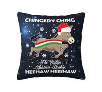 Myshe Square Dominick The Christmas Donkey Throw Pillow Cover Decorative Cushion Cover Perfect Decor Gift for Sofa Bedroom Home Decoration 18x18
