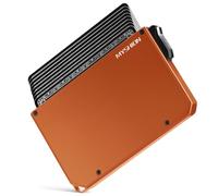 MYSHION Card Wallet, 2025 New Patented Slim Wallet for Men, Minimalist Pop Up Credit Card Holders, RFID Blocking Card Holder with Key Hanging Holes, Metal Wallet, Orange