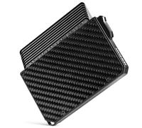 MYSHION Metal Wallet for Men with Money Clip, RFID Blocking Minimalist Wallet, Slim Credit Card Holder with Key Hanging Holes, Smart Pop Up Card Case for 6-8 Cards, Carbon