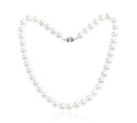 Myshiwu Round White Simulated Faux Pearl Necklace Strand Pearl Choker Necklaces for Women Trendy Jewelry Gift, 17 Inch, Brass, No Gemstone