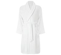 MyShoeStor LUXURY EGYPTIAN COTTON TOWELLING BATH ROBE DRESSING GOWN TERRY TOWEL SOFT TOUCH BATHROBE HOUSECOAT WHITE SMALL - MEDIUM