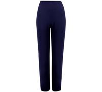 MyShoeStore 1 Pack Ladies Womens Straight Leg Trousers Finely Soft Ribbed Stretch Pull On Pants Casual Full Elasticated Waist Bottoms (Navy 12/27)