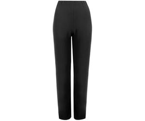 MyShoeStore 1 Pack Ladies Womens Straight Leg Trousers Finely Soft Ribbed Stretch Pull On Pants Casual Full Elasticated Waist Bottoms (Black 8/29)