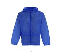 MyShoeStore Children's Waterproof Kagool Raincoat Pack Away Jacket Royal Blue Size 30/9-10 Years
