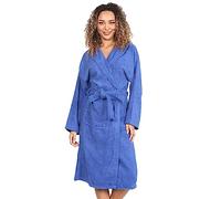 MyShoeStore Egyptian Cotton Terry Towelling Hooded Bathrobe, Unisex, Royal Blue, One Size
