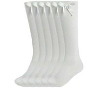 MyShoeStore Girls Knee High Bow Socks Kids Children Long Length Back To School Uniform Stockings Rich Cotton Blend Casual Tights(3 Pairs, White/Bow, UK 9-12)