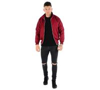 MyShoeStore Harrington Jacket Unisex Mens Ladies Womens Adults Vintage Bomber Coat Classic Retro Scooter 1970's Mod Skin Tartan Lining Top (Burgundy,L)