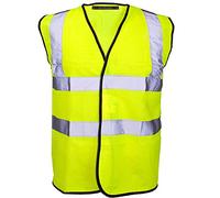 MyShoeStore® Hi Vis Vest Yellow & Orange Small to 6XL 2 Band & Brace (Medium, Yellow)