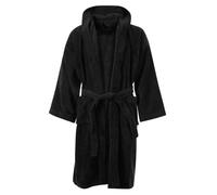 MyShoeStore Kids 100% Egyptian Cotton Towelling Bathrobe Soft Hooded Dressing Gown in Black | Size: 6-8 Years MyShoeStore Black 6-8 Years