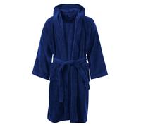 MyShoeStore Kids 100% Egyptian Cotton Towelling Bathrobe Soft Hooded Dressing Gown in Navy | Size: 12-14 Years MyShoeStore Navy 12-14 Years