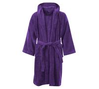 MyShoeStore Kids 100% Egyptian Cotton Towelling Bathrobe Soft Hooded Dressing Gown in Purple | Size: 6-8 Years MyShoeStore Purple 6-8 Years