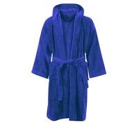 MyShoeStore Kids 100% Egyptian Cotton Towelling Bathrobe Soft Hooded Dressing Gown in Royal | Size: 12-14 Years MyShoeStore Royal 12-14 Years