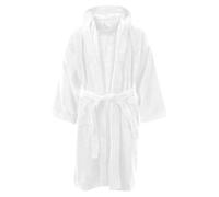 MyShoeStore Kids 100% Egyptian Cotton Towelling Bathrobe Soft Hooded Dressing Gown in White | Size: 6-8 Years MyShoeStore White 6-8 Years