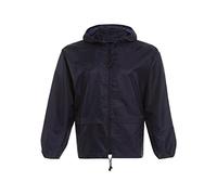 MyShoeStore Kids Plain Kagool Raincoat Unisex Boys Girls Childrens Waterproof Summer Hooded Toddlers Pack Away Cagoule Casual Jacket Shower Proof Windbreaker Kagoul Outdoor Festival Mac Top(Navy,26)
