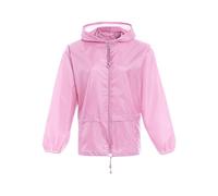 MyShoeStore Kids Plain Kagool Raincoat Unisex Waterproof Hooded Jacket Pink Size 13-14 Years