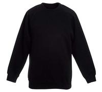 MyShoeStore Kids Sweatshirt Boys Girls Childrens Unisex Back to School Fleece Plain Jumper Crew Round Neck Pullover Uniform Shirt Lightweight PE Sweat Top (Black, 5-6 Years)
