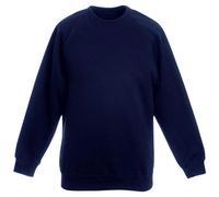 MyShoeStore Kids Sweatshirt Boys Girls Childrens Unisex Back to School Fleece Plain Jumper Crew Round Neck Pullover Uniform Shirt Lightweight PE Sweat Top (Navy Blue, 13 Years)