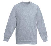 MyShoeStore Kids Sweatshirt Boys Girls Childrens Unisex Back to School Fleece Plain Jumper Crew Round Neck Pullover Uniform Shirt Lightweight PE Sweat Top (Grey, 9-10 Years)