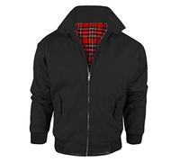 MyShoeStore Kids Vintage Harrington Jacket 100% Original British Made Unisex Boys Girls Childrens Classic Retro Scooter 1970's Winter Check Bomber MOD Skin Tartan Lining Coat Black 32