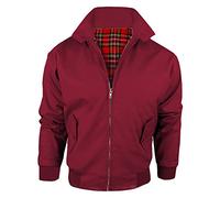 MyShoeStore Kids Vintage Harrington Jacket 100% Original British Made Unisex Boys Girls Childrens Classic Retro Scooter 1970's Winter Check Bomber MOD Skin Tartan Lining Coat Wine 32