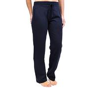 MyShoeStore Ladies Joggers Fleece Tracksuit Bottoms with Drawstring Waistband Pockets Open Hem Tapered Leg for Gym Training Yoga Sports Navy Size 12-14