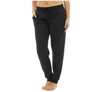 MyShoeStore Ladies Joggers Fleece Tracksuit Bottoms with Drawstring Waistband Pockets Ribbed Cuffed Hem for Gym Training Yoga Sports Black Size 12-14 UK