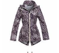 MyShoeStore Ladies Women Rain Mac Raincoat Showerproof Fishtail Cagoule Parka Jacket Hooded Lightweight Coat (Safari Purple, UK8)