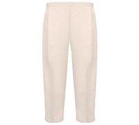 MyShoeStore Ladies Womens 3/4 Three Quarter Half Elasticated Trouser Plain Capri Cropped Stretch Trousers Plain ¾ Length Pants Summer Shorts Plus Big Sizes 10 to 24 (Cationic 3/4 Beige, 12)