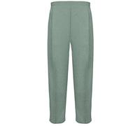 MyShoeStore Ladies Womens Half Elasticated Trouser Stretch Waist Casual Office Work Formal Trousers Pants with Pockets Plus Big Size (Sage Green, 24/27)