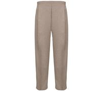MyShoeStore Ladies Womens Half Elasticated Trouser Stretch Waist Casual Office Work Formal Trousers Pants with Pockets Plus Big Size (Taupe, 24/27)