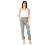 MyShoeStore Ladies Womens Half Elasticated Trouser Stretch Waist Casual Office Work Formal Trousers Pants with Pockets Plus Big Size (Grey, 22/27)