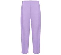 MyShoeStore Ladies Womens Half Elasticated Trouser Stretch Waist Casual Office Work Formal Trousers Pants with Pockets Plus Big Size (Lilac, 16/27)