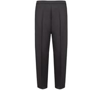 MyShoeStore Ladies Womens Half Elasticated Trouser Stretch Waist Casual Office Work Formal Trousers Pants with Pockets Plus Big Size (Brown, 12/25)