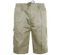 MyShoeStore Men's Cargo Combat Shorts 6 Pocket Cotton Blend Casual Summer Beach Work Shorts Beige L