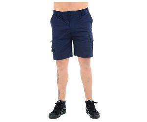 MyShoeStore Men's Cargo Combat Shorts 6 Pocket Cotton Blend Casual Summer Beach Work Shorts Navy Blue L