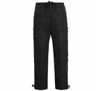 MyShoeStore Mens Fleece Lined Thermal Bottoms Elasticated Waist Trousers Casual Cargo Combat Pants Bottom Multi Pockets Warm Winter Work Gym Walking Thick Jog Jogging Joggers(Black1, M)