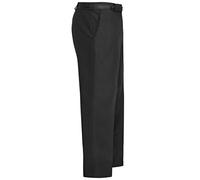MyShoeStore Mens Formal Trousers Casual Business Office Smart Dress Pants Straight Leg Flat Front Everpress Pockets Plus Free Belt Big King Size 30-50 Black