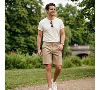 MyShoeStore Men's Mens Poly Cotton Walking Shorts Active Waist Summer Wear in Beige | Size: 42 MyShoeStore Beige 42