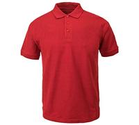 MyShoeStore Men's Polo Shirt with Classic Fold Over Collar, 3 Button Placket, 50% Cotton 50% Polyester Blend, Regular Fit Short Sleeve Sportswear, Red, XL