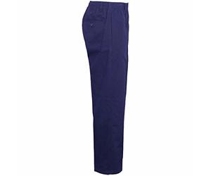 MyShoeStore Men's Rugby Trousers Elasticated Waist Straight Leg Poly Cotton Twill with Belt Loops and Zip Fly, Navy Blue, 40W/31L