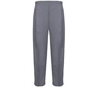 MyShoeStore Pack of 2 Ladies Half Elasticated Trouser Womens Stretch Waist Casual Office Work Formal Pull On Trousers Straight Leg Pants Bottoms with Pockets (Grey, 14/27)