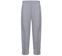 MyShoeStore Pack of 2 Ladies Half Elasticated Trouser Womens Stretch Waist Casual Office Work Formal Pull On Trousers Straight Leg Pants Bottoms with Pockets (Light Grey, 14/25)