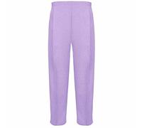 MyShoeStore Pack of 2 Ladies Half Elasticated Trouser Womens Stretch Waist Casual Office Work Formal Pull On Trousers Straight Leg Pants Bottoms with Pockets (Lilac, 22/25)