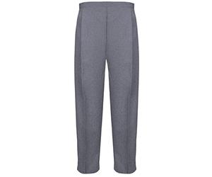 MyShoeStore Pack of 2 Ladies Half Elasticated Trouser Womens Stretch Waist Casual Office Work Formal Pull On Trousers Straight Leg Pants Bottoms with Pockets (Grey, 14/29)