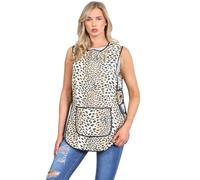 MyShoeStore Tabard Apron for Women, Kitchen Cleaning Work Overall with Pocket, Poly Cotton Material (Leopard Print, XL/XOS)