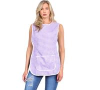 MyShoeStore Tabard Apron for Women, Kitchen Cleaning Work Overall with Pocket, Poly Cotton Material (Lilac Check, 3XL/XXXOS)