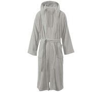 MyShoeStore Terry Bathrobe Unisex Egyptian Cotton Towelling Bath Robe with Hood, Grey, One Size