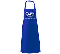 MyShoeStore, Unisex Adult Kitchen Cooking Apron Professional Chef Butcher Catering Bib Style Cotton Polyester Blend with Large Center Storage Pocket for Home Restaurant Kitchen Royal Blue